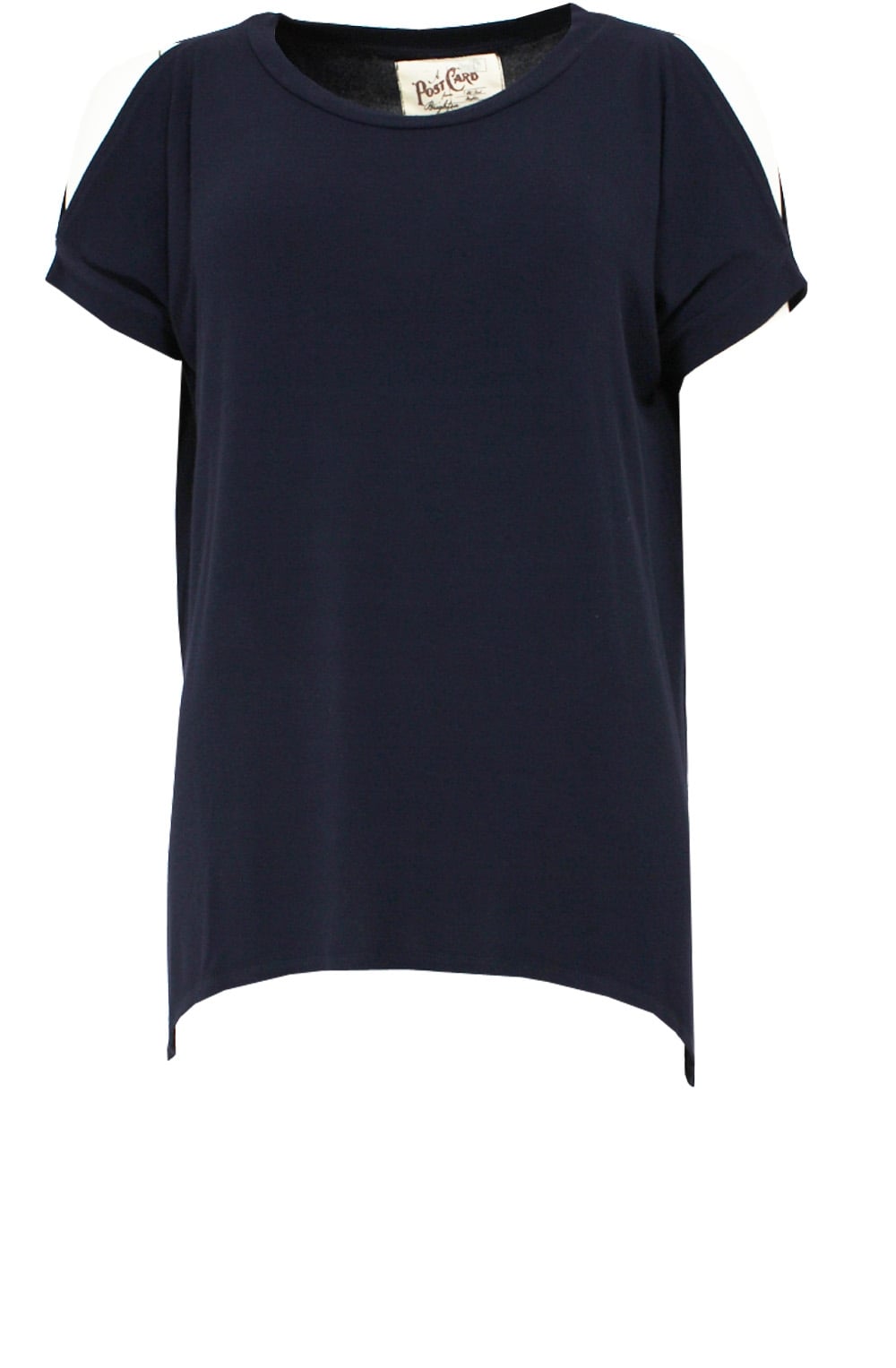Navy Cold Shoulder Top