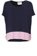 Over Sized Navy & Pink Top