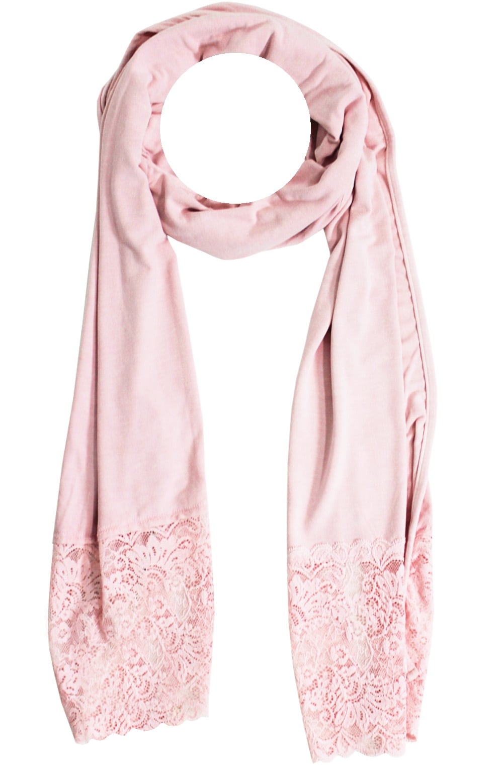Pink Lace Detailed Scarf