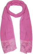 Pink Lace Detailed Scarf