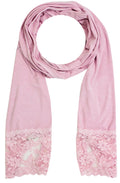 Pink Lace Edged Scarf