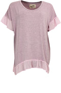 Pink Marl Frilled Detailed Top
