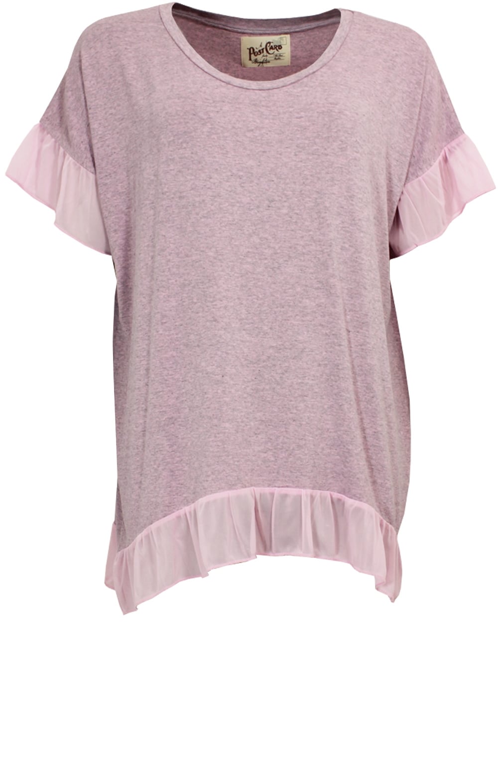 Pink Marl Frilled Detailed Top