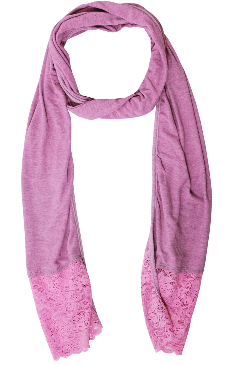 Pink Marl Lace Detailed Scarf