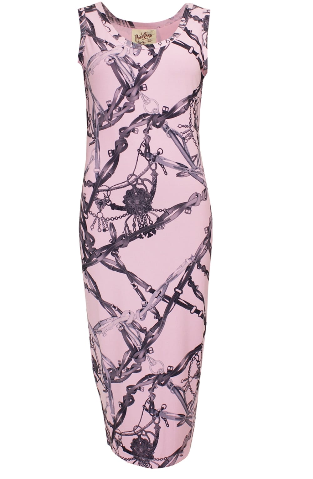 Pink Patterned Midi Dress