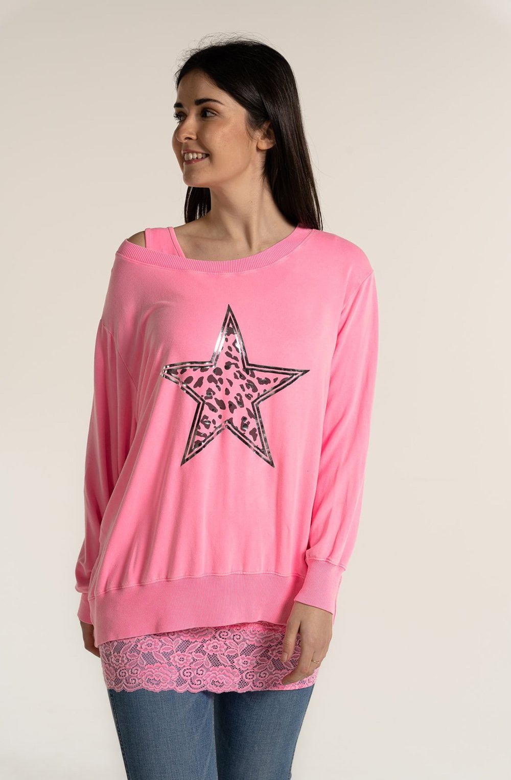 Pink Star Design Sweatshirt
