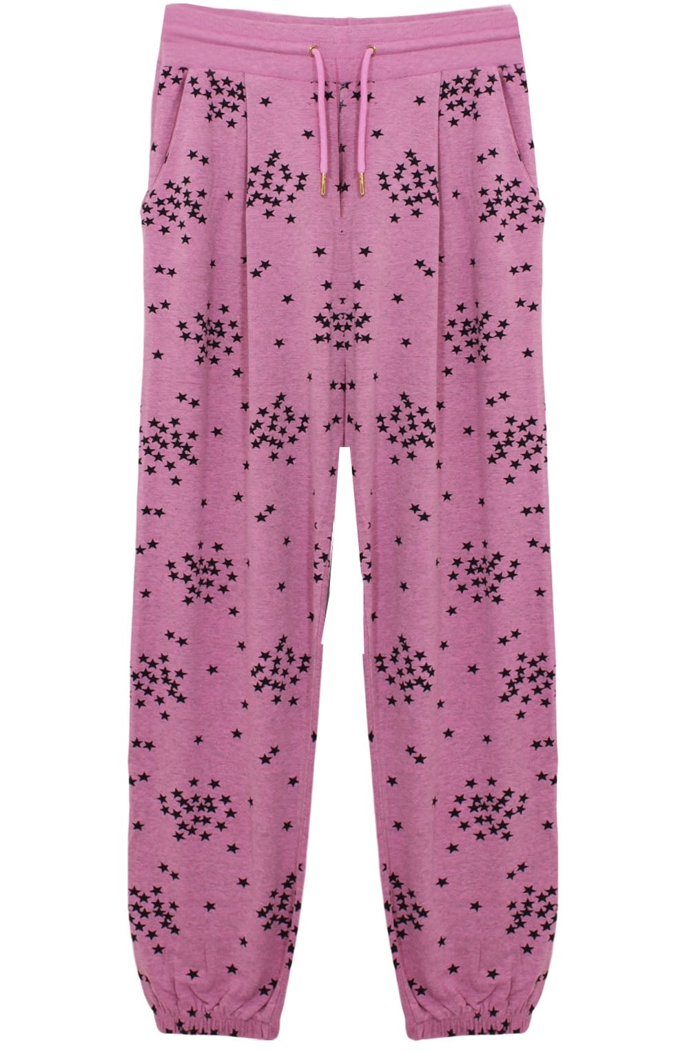 Pink Star Print Jersey Trousers