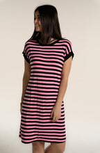 Pink Striped Jersey Dress