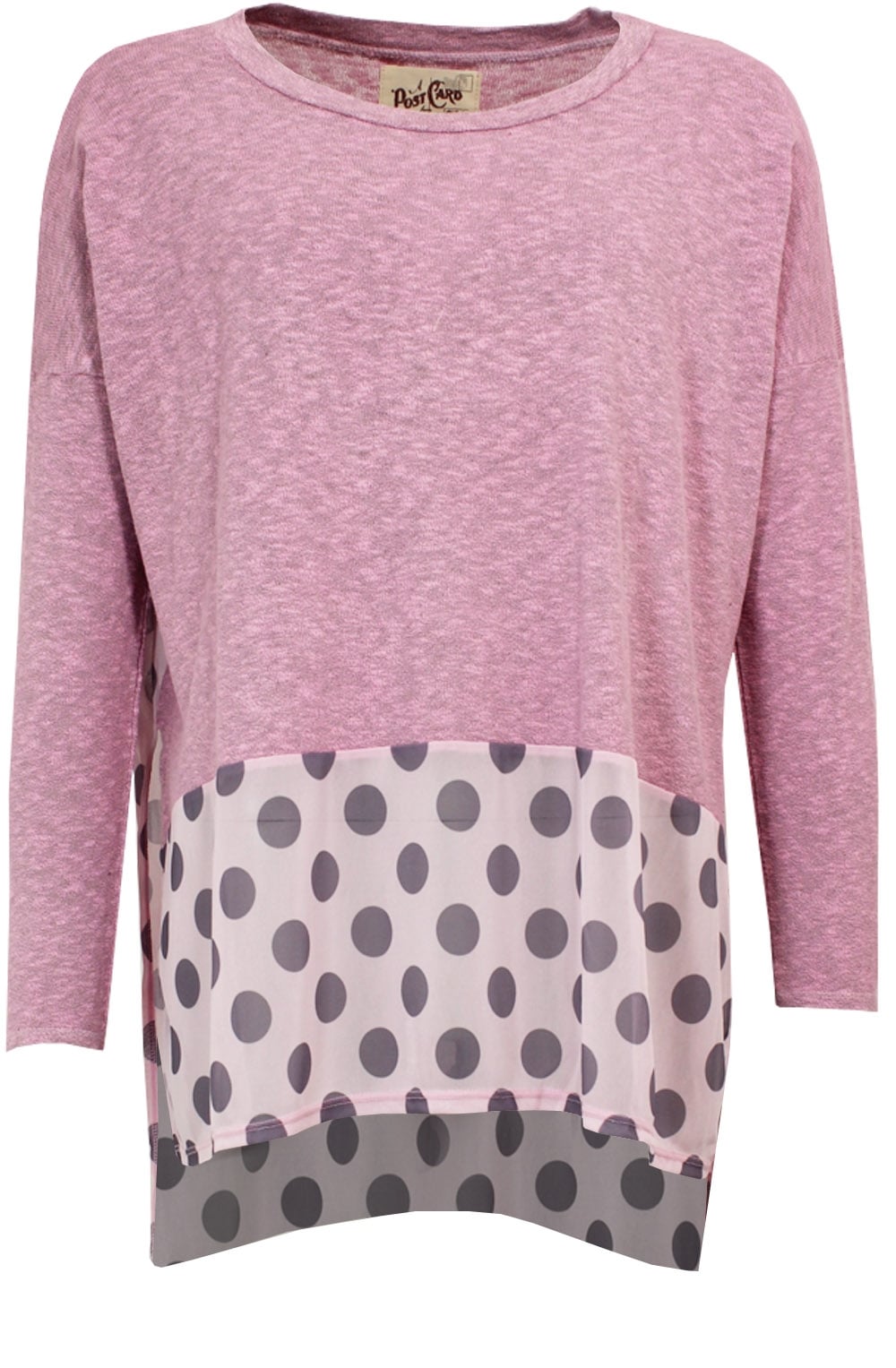 Spot Print Chiffon Hem Top