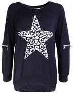 Star Black Jersey Top