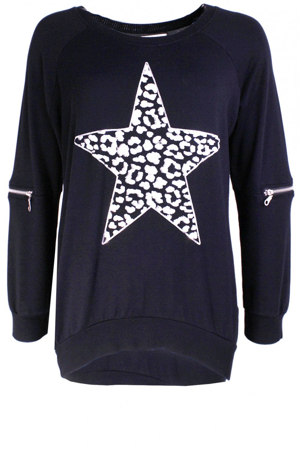 Star Black Jersey Top