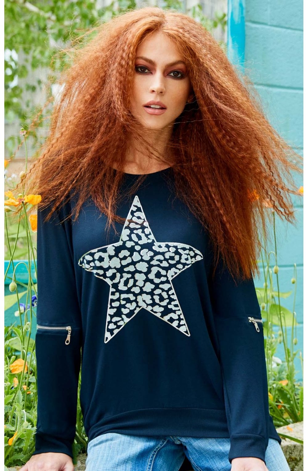 Star Black Jersey Top