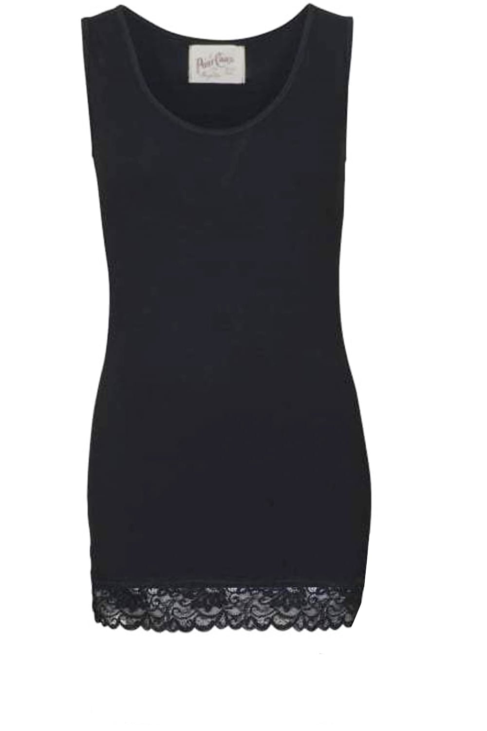 Suzy Black Lace Hem Vest