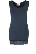 Suzy Charcoal jersey lace bottom Vest
