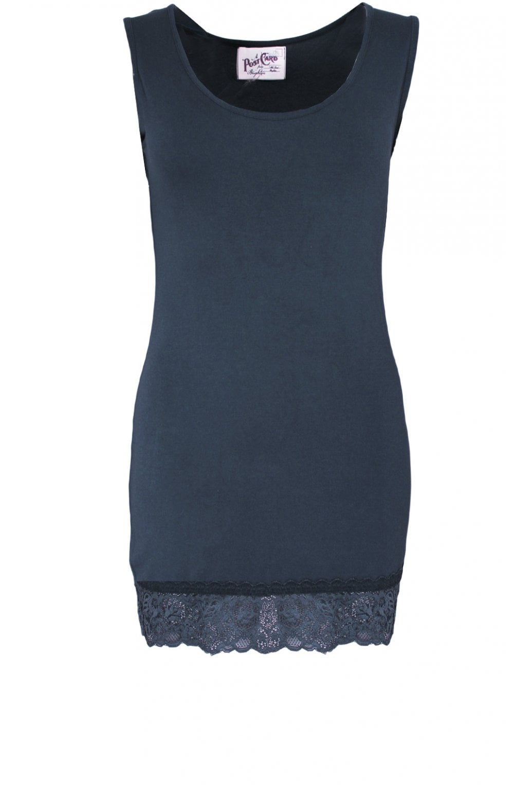 Suzy Charcoal jersey lace bottom Vest
