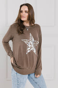 Toffee Animal Print Star top