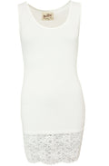 White Lace Hem Top