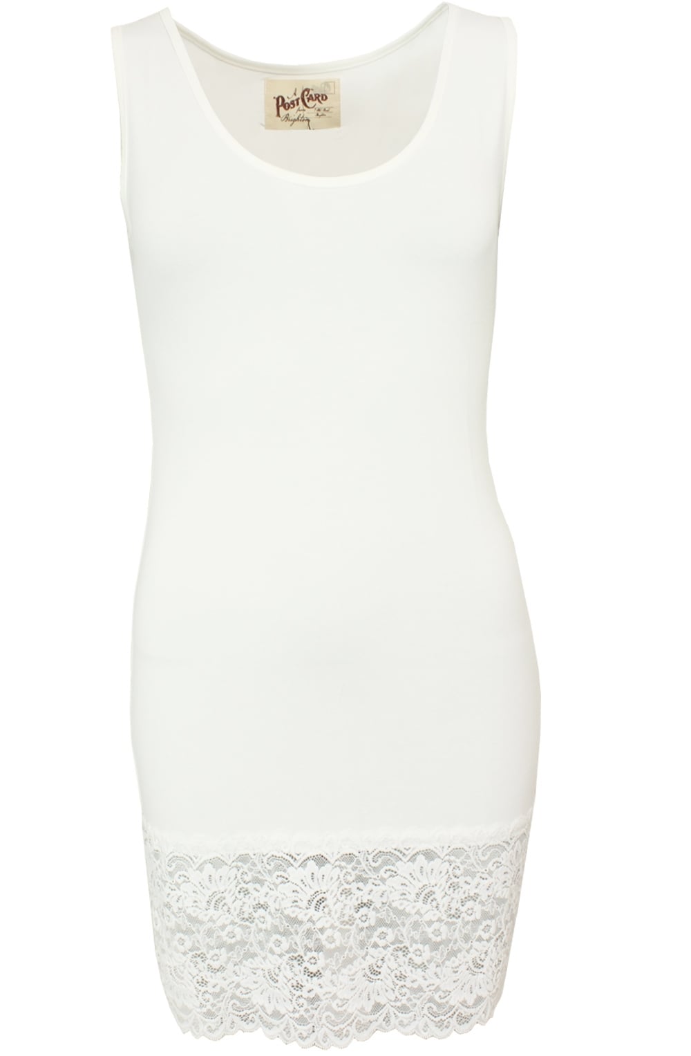 White Lace Hem Top