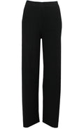 Wide Leg Black Jersey Trousers