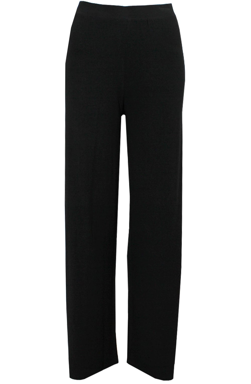 Wide Leg Black Jersey Trousers