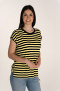 Yellow Striped Jersey Top