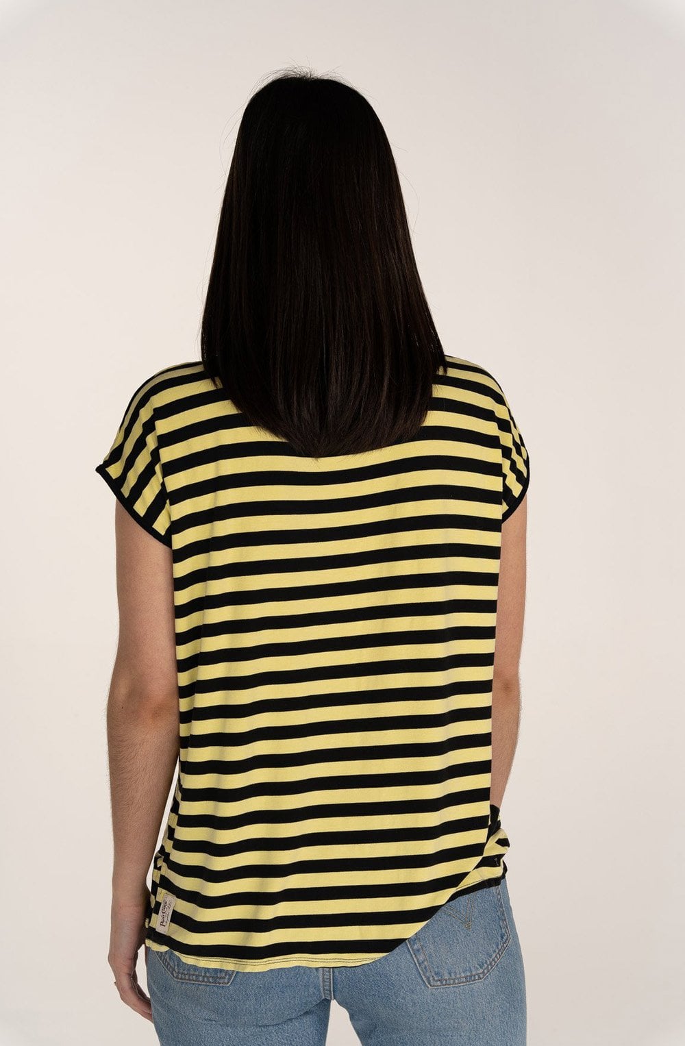 Yellow Striped Jersey Top