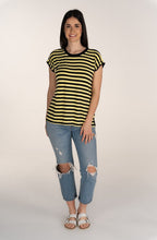 Yellow Striped Jersey Top