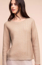 Beige Textured Cable Knit Jumper