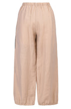 Beige and Black Linen Mix Trousers