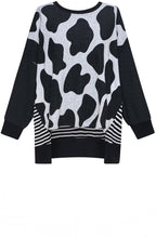 Black and Off White Urban Metaphor Oversized Top