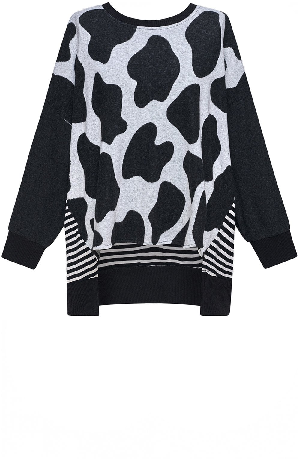 Black and Off White Urban Metaphor Oversized Top