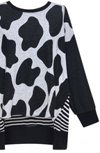 Black and Off White Urban Metaphor Oversized Top