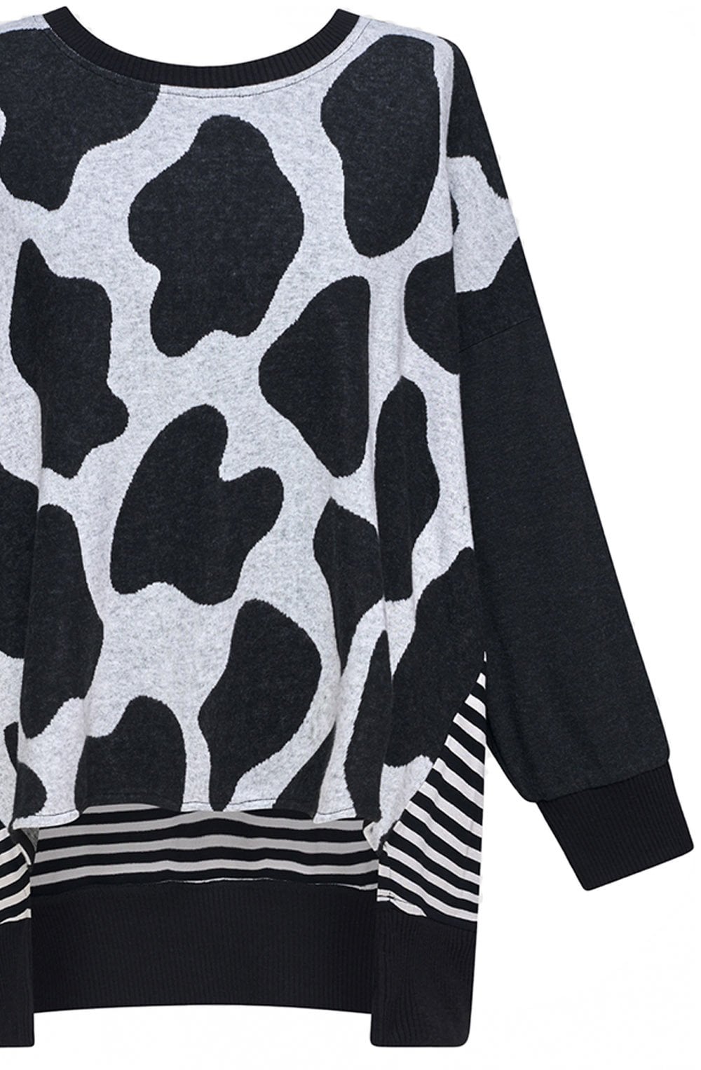 Black and Off White Urban Metaphor Oversized Top