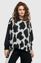 Black and Off White Urban Metaphor Oversized Top