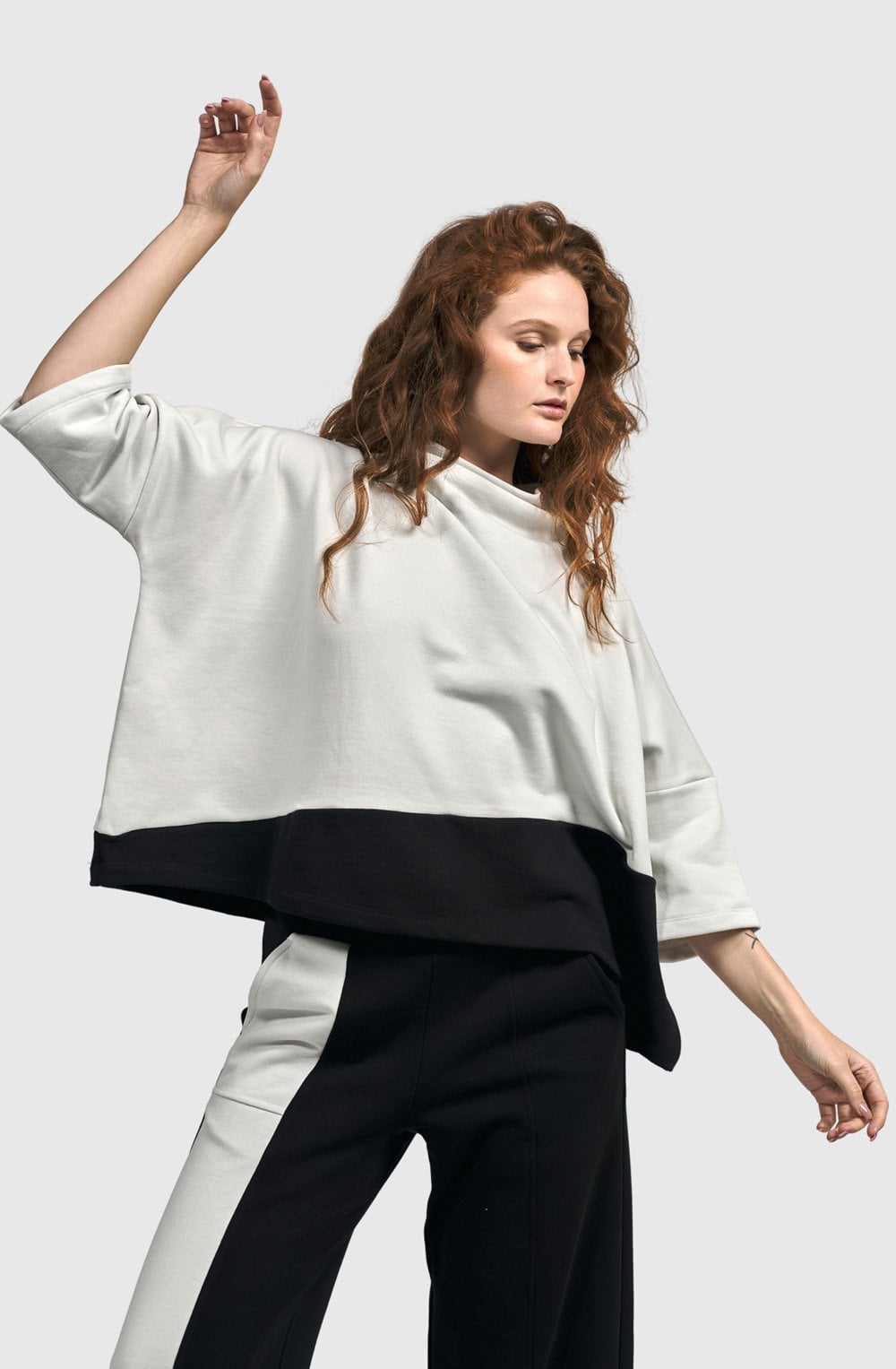 Black and Off White Urban Optima Top