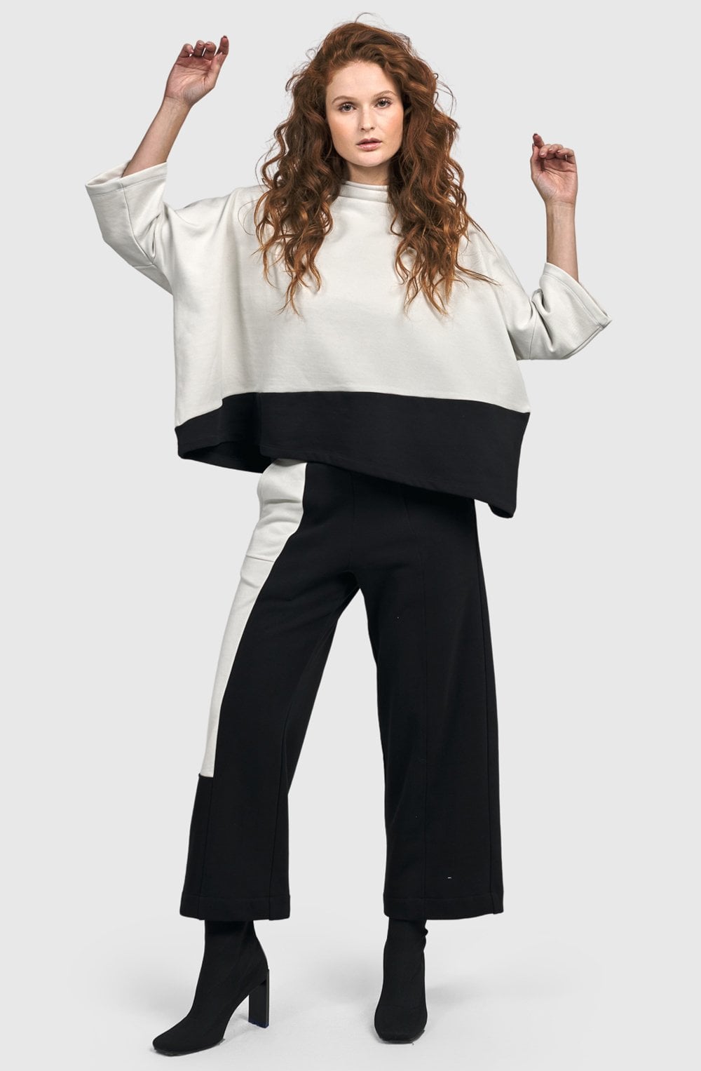 Black and Off White Urban Optima Top