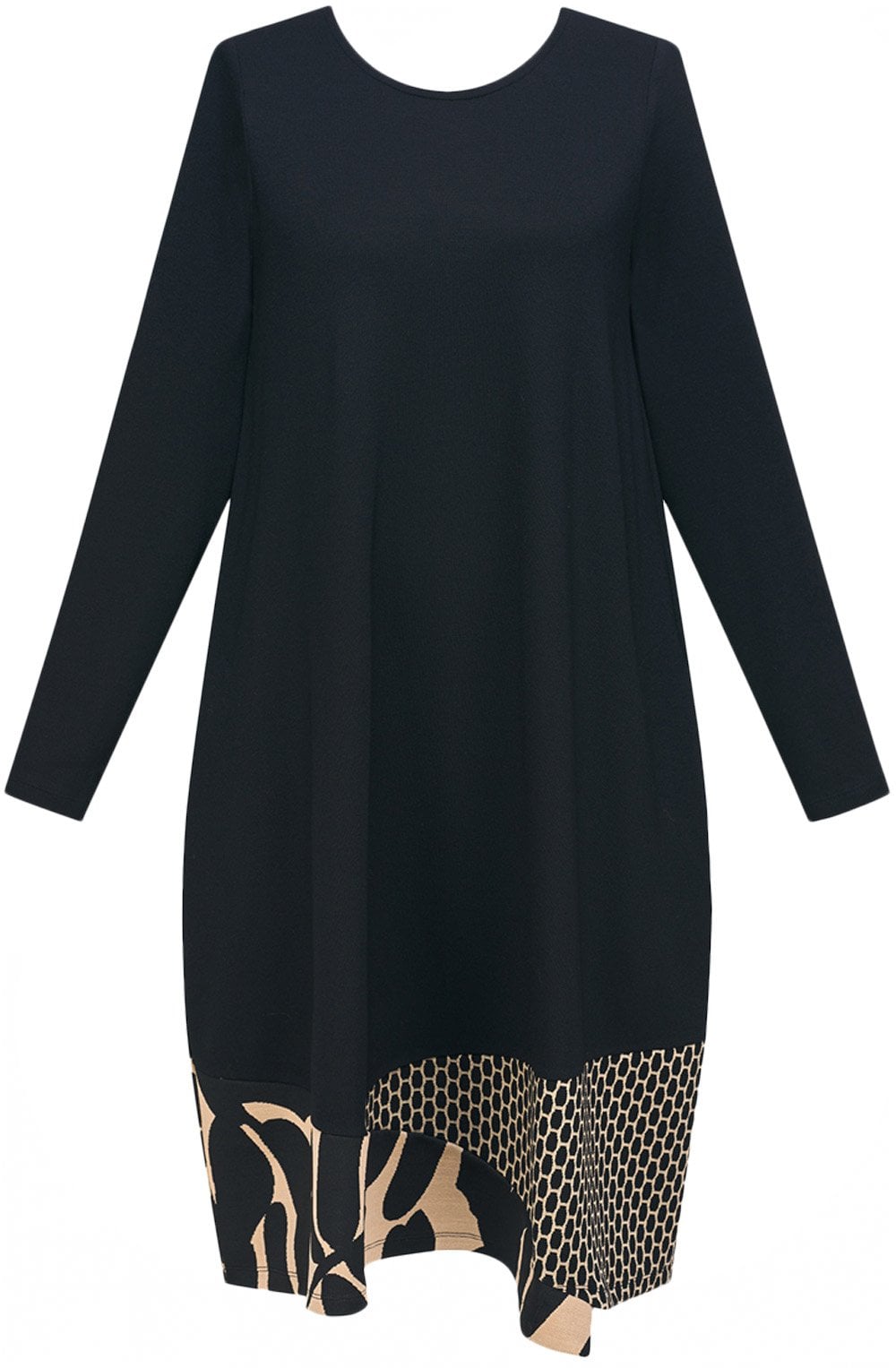 Black and Tan Nora Relaxed Jersey Dress