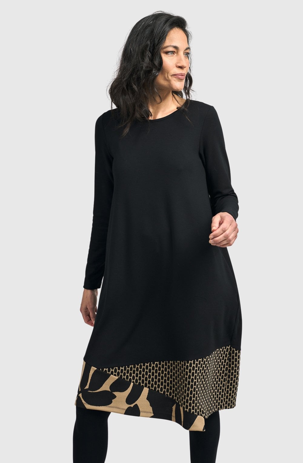 Black and Tan Nora Relaxed Jersey Dress