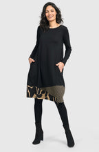 Black and Tan Nora Relaxed Jersey Dress