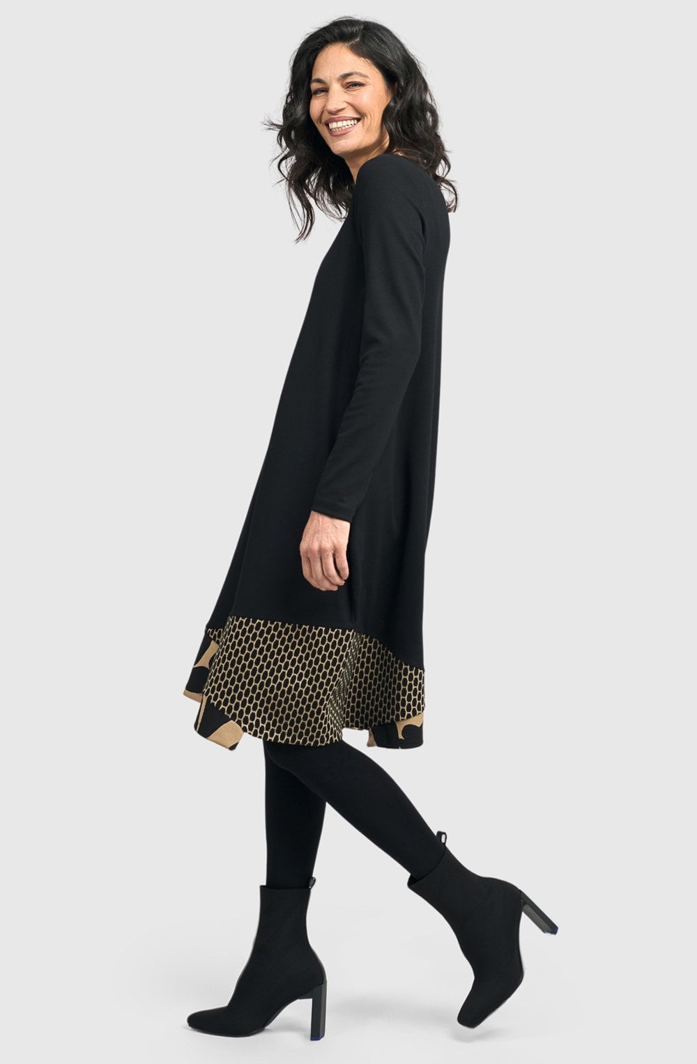 Black and Tan Nora Relaxed Jersey Dress
