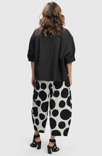 Black and White Dot Barrel Trousers
