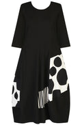 Black and White Patch Pattern Dress