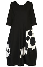 Black and White Patch Pattern Dress