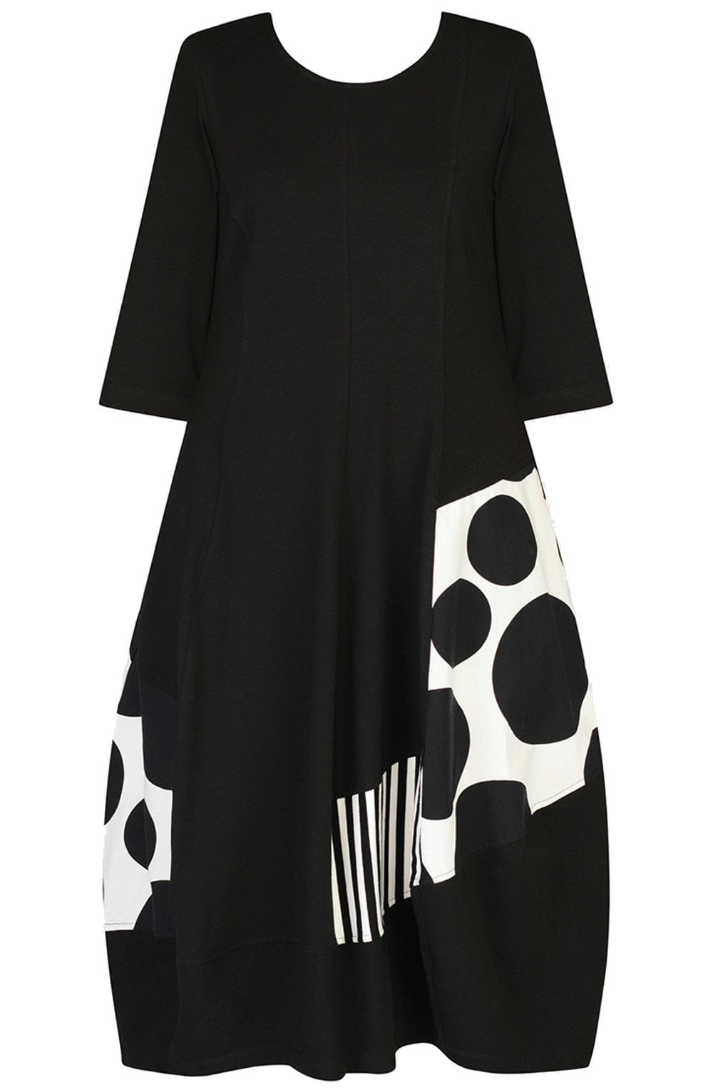 Black and White Patch Pattern Dress