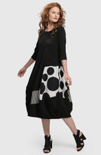 Black and White Patch Pattern Dress