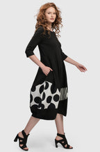 Black and White Patch Pattern Dress