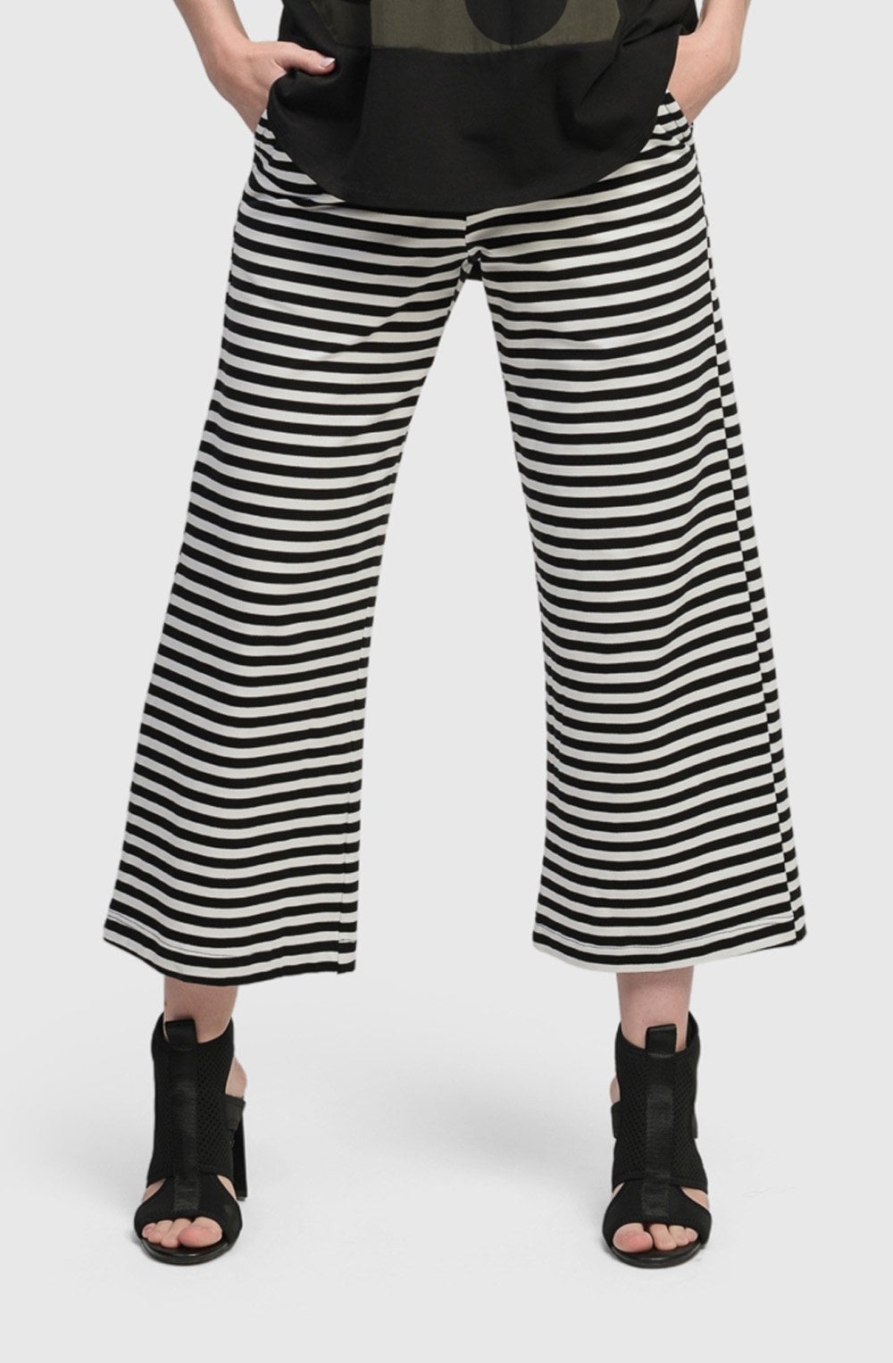 Black and White Urban Greenwich Striped Culottes