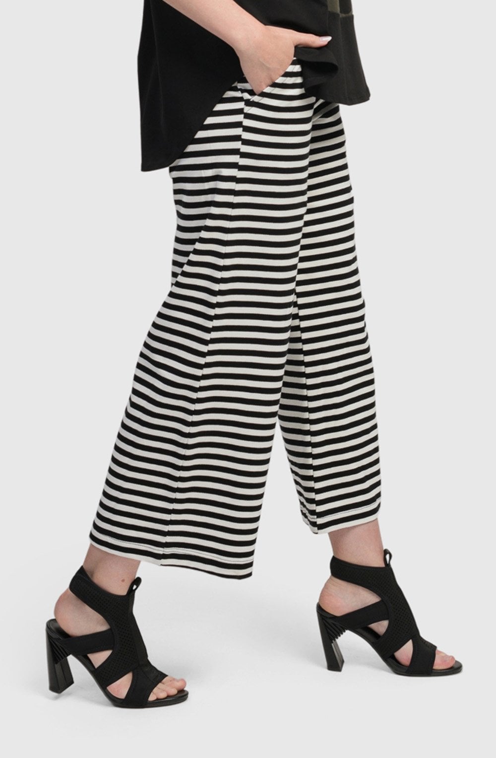 Black and White Urban Greenwich Striped Culottes