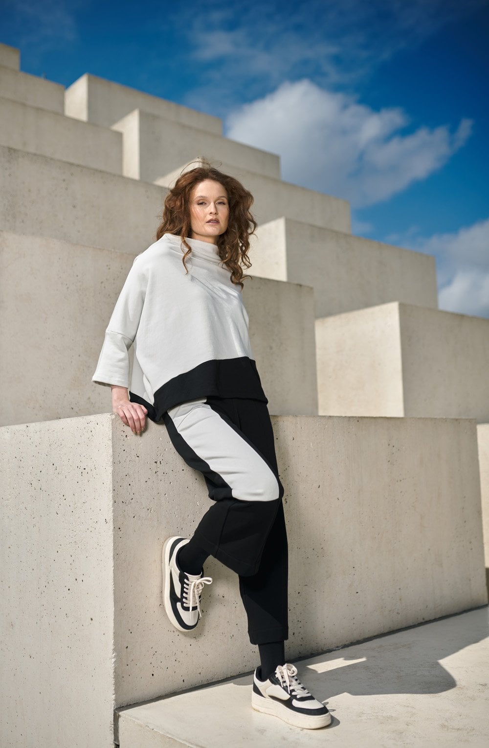 Black and White Urban Stargate Cropped Trousers