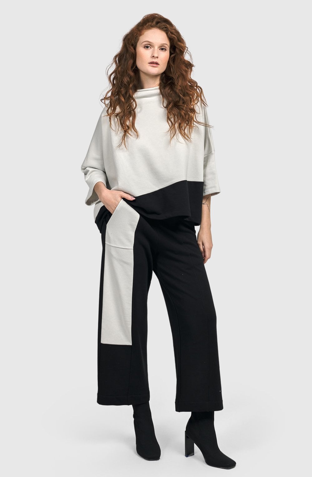 Black and White Urban Stargate Cropped Trousers